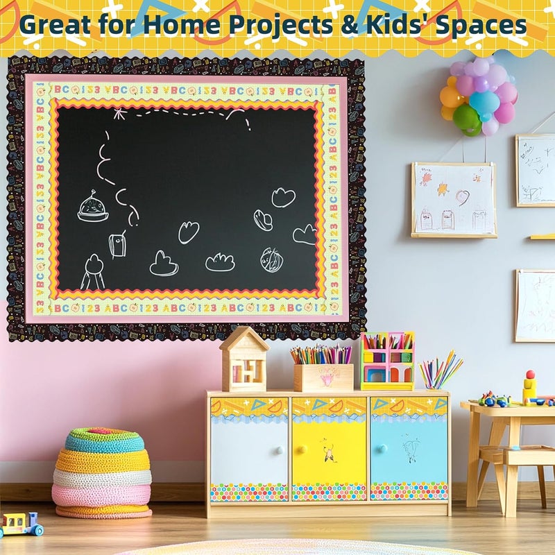 DASTTUIS 6 Rolls 196.8 Ft Decorative Math Bulletin Board Borders Set – Colorful Classroom Trim – Math Theme Inspired Trim for Home, Classroom, Office & School Decor - Teacher Decor, Wall & Supplies - Image 4